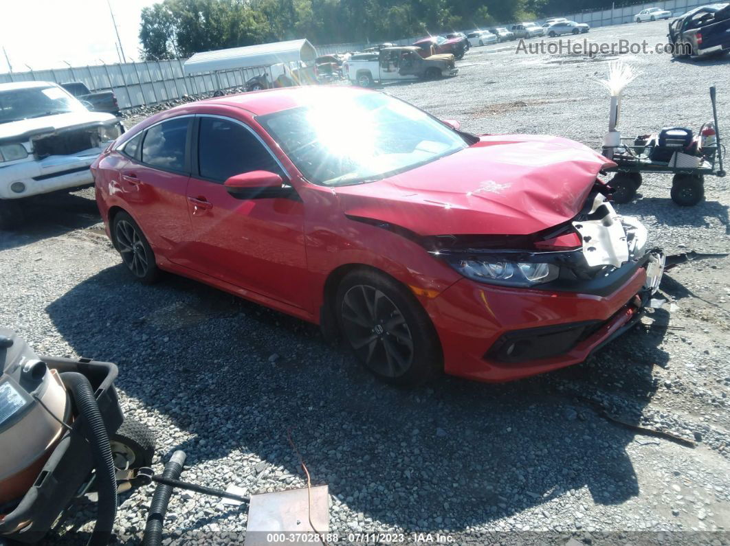 2020 Honda Civic Sedan Sport Red vin: 2HGFC2F86LH527035