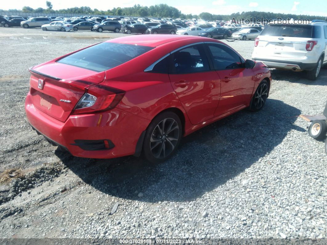 2020 Honda Civic Sedan Sport Red vin: 2HGFC2F86LH527035