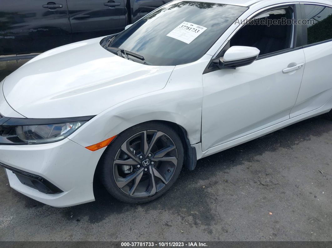 2020 Honda Civic Sport  White vin: 2HGFC2F86LH537676