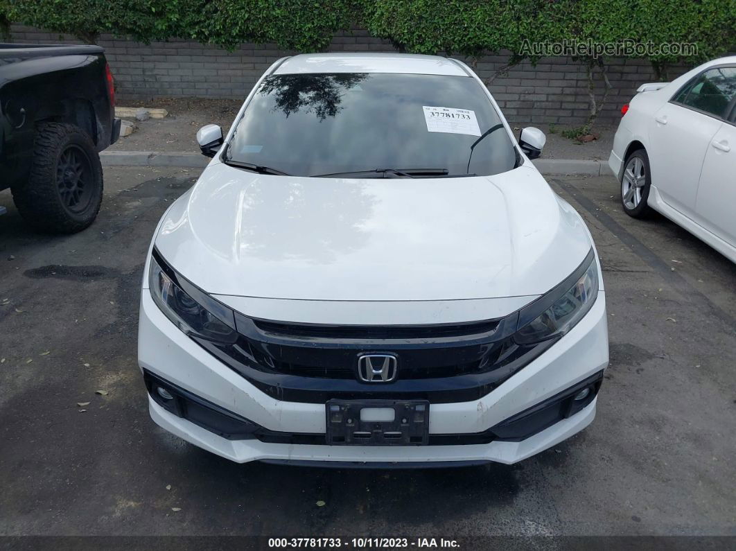 2020 Honda Civic Sport  White vin: 2HGFC2F86LH537676