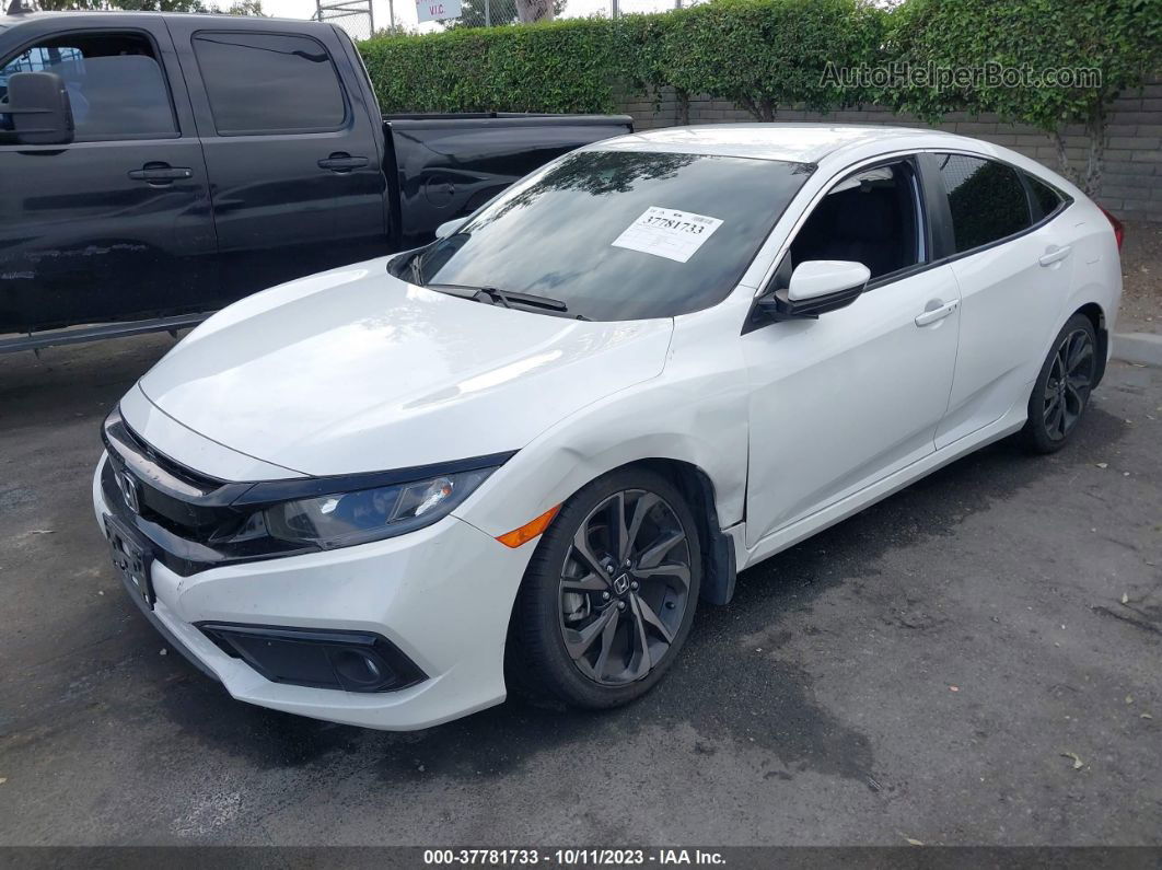 2020 Honda Civic Sport  White vin: 2HGFC2F86LH537676