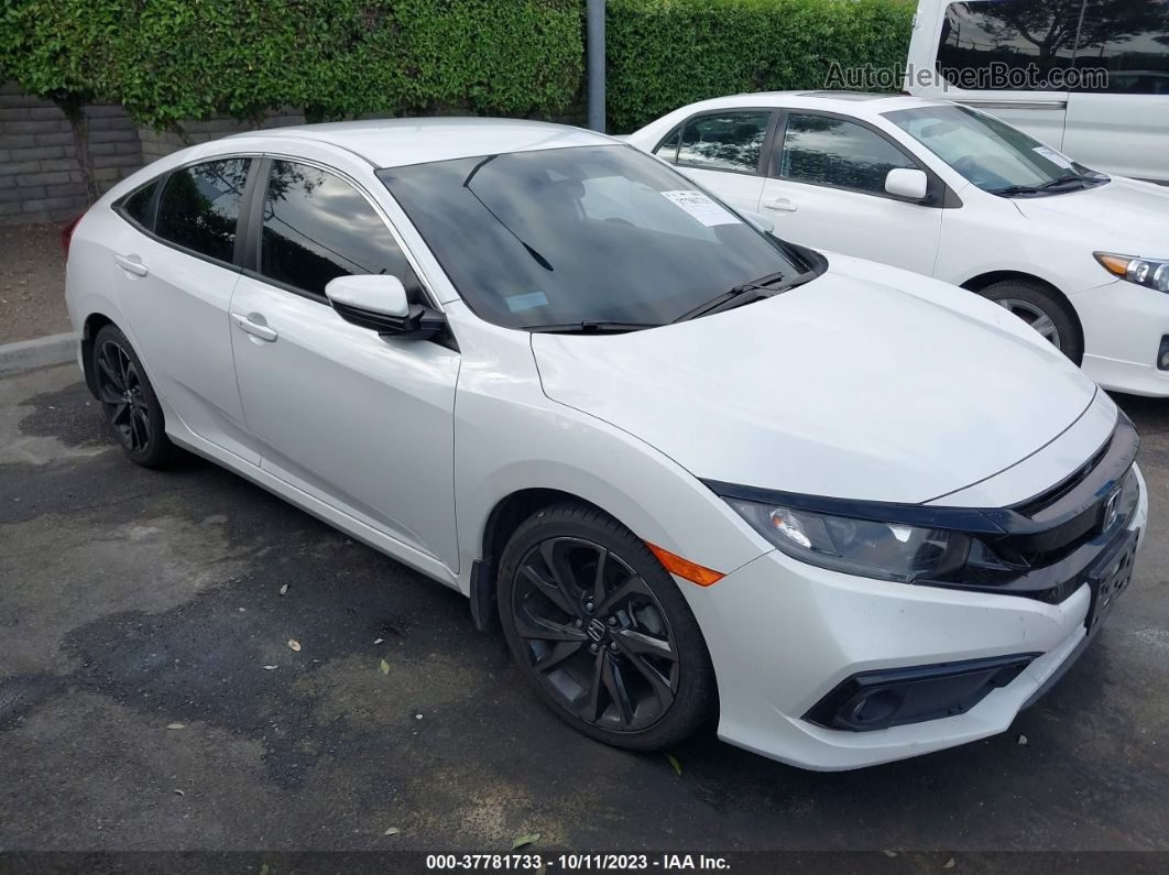 2020 Honda Civic Sport  White vin: 2HGFC2F86LH537676