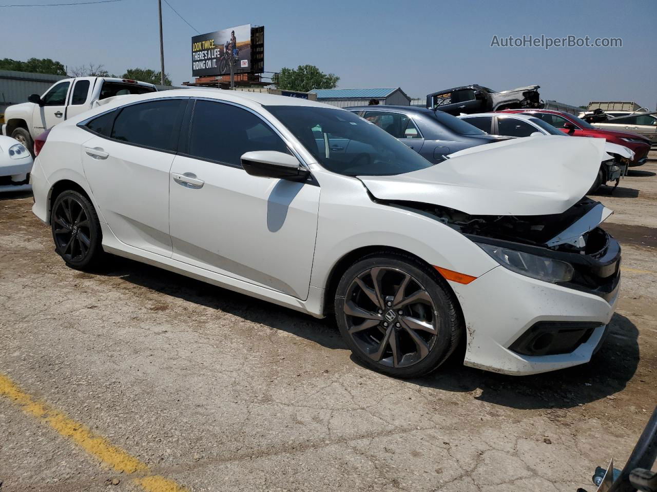 2019 Honda Civic Sport White vin: 2HGFC2F87KH505351