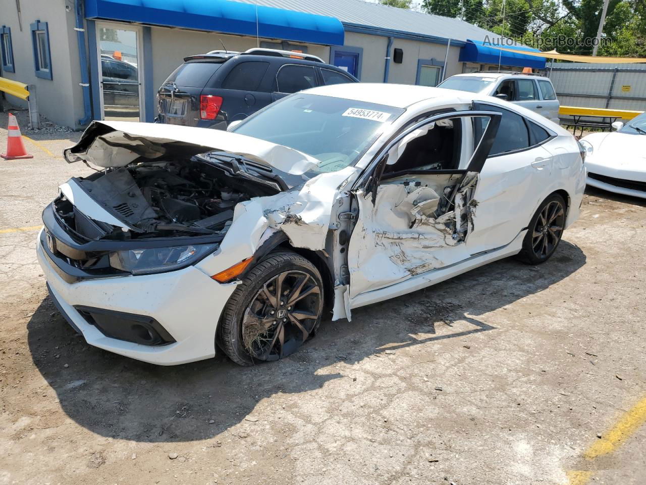 2019 Honda Civic Sport White vin: 2HGFC2F87KH505351