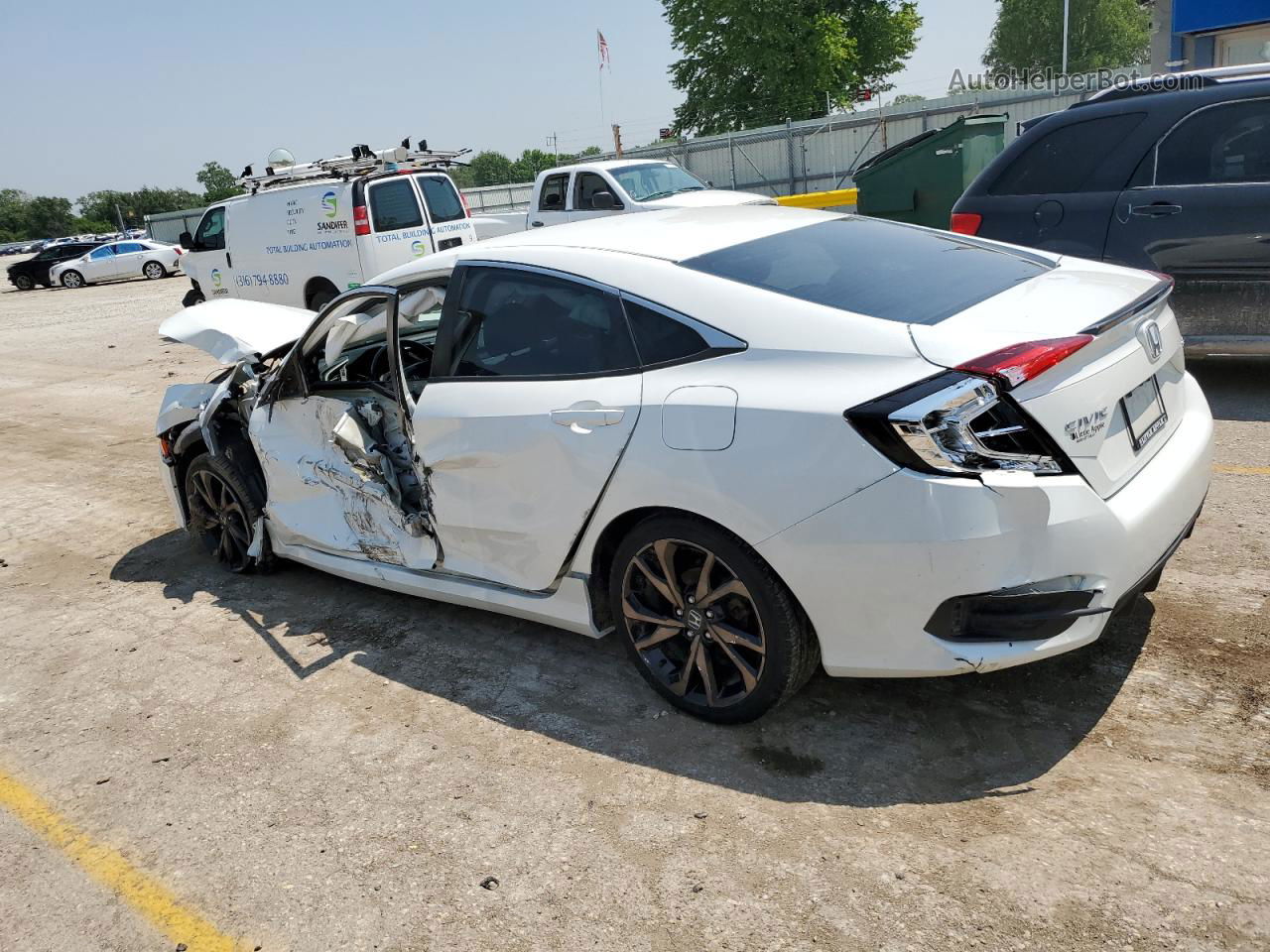 2019 Honda Civic Sport White vin: 2HGFC2F87KH505351