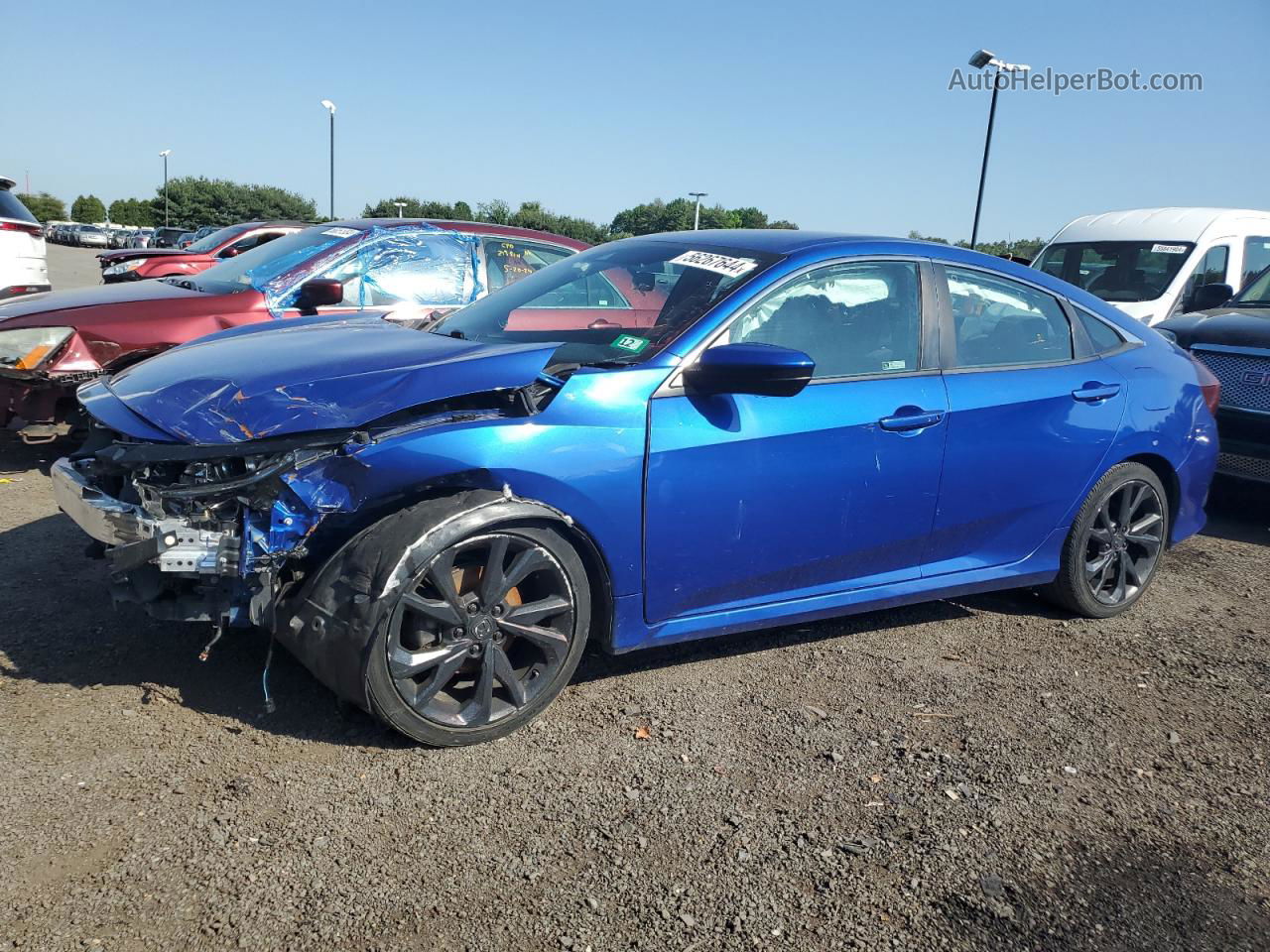 2019 Honda Civic Sport Blue vin: 2HGFC2F87KH525292