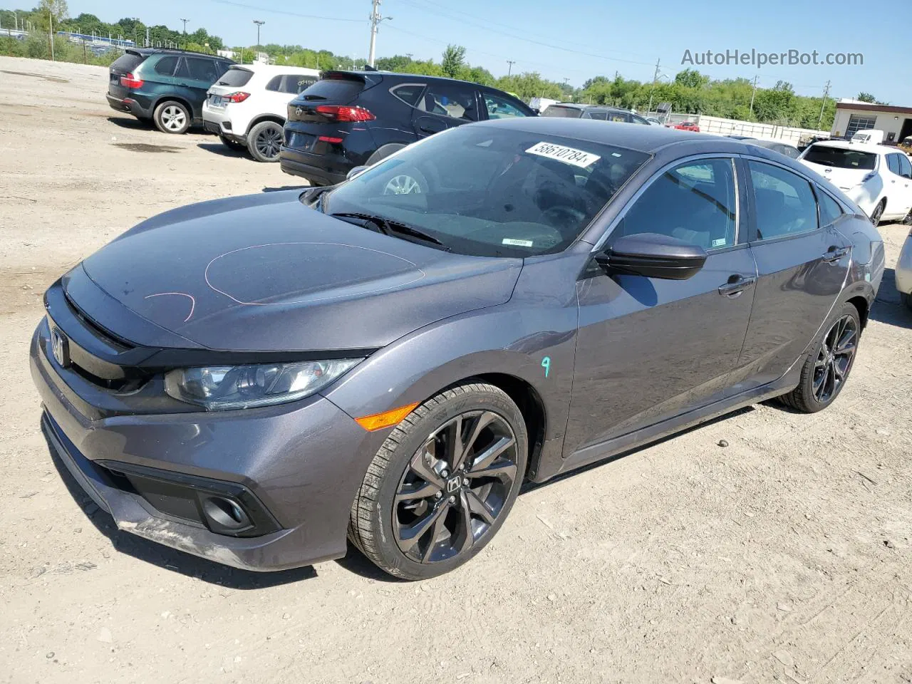 2019 Honda Civic Sport Черный vin: 2HGFC2F87KH563394