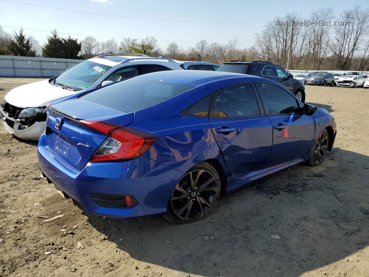 2020 Honda Civic Sport Blue vin: 2HGFC2F87LH555863