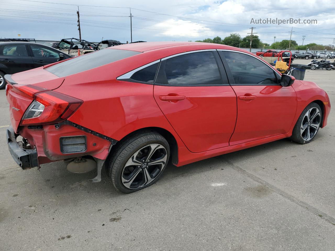 2019 Honda Civic Sport Red vin: 2HGFC2F88KH516634