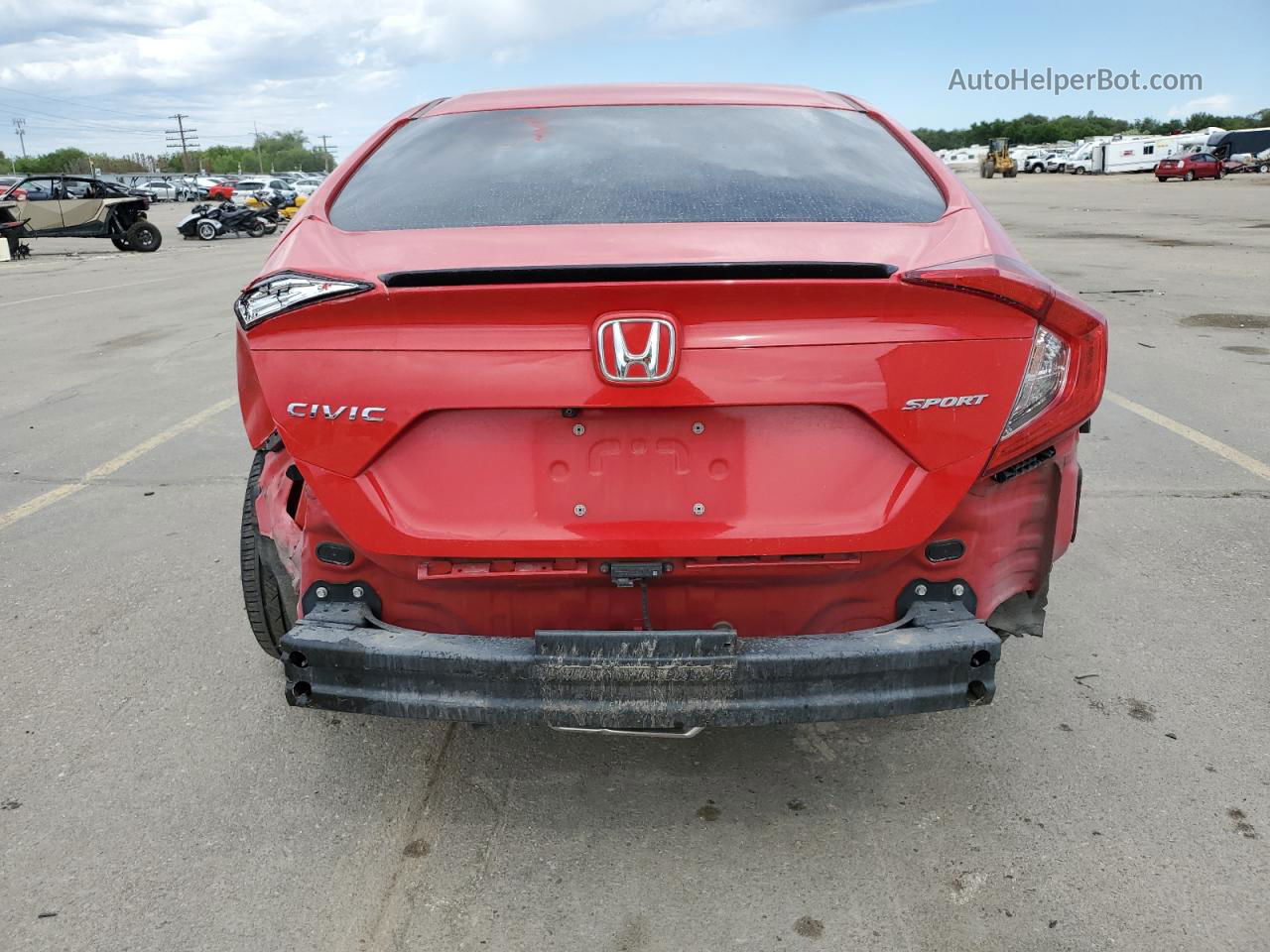 2019 Honda Civic Sport Red vin: 2HGFC2F88KH516634