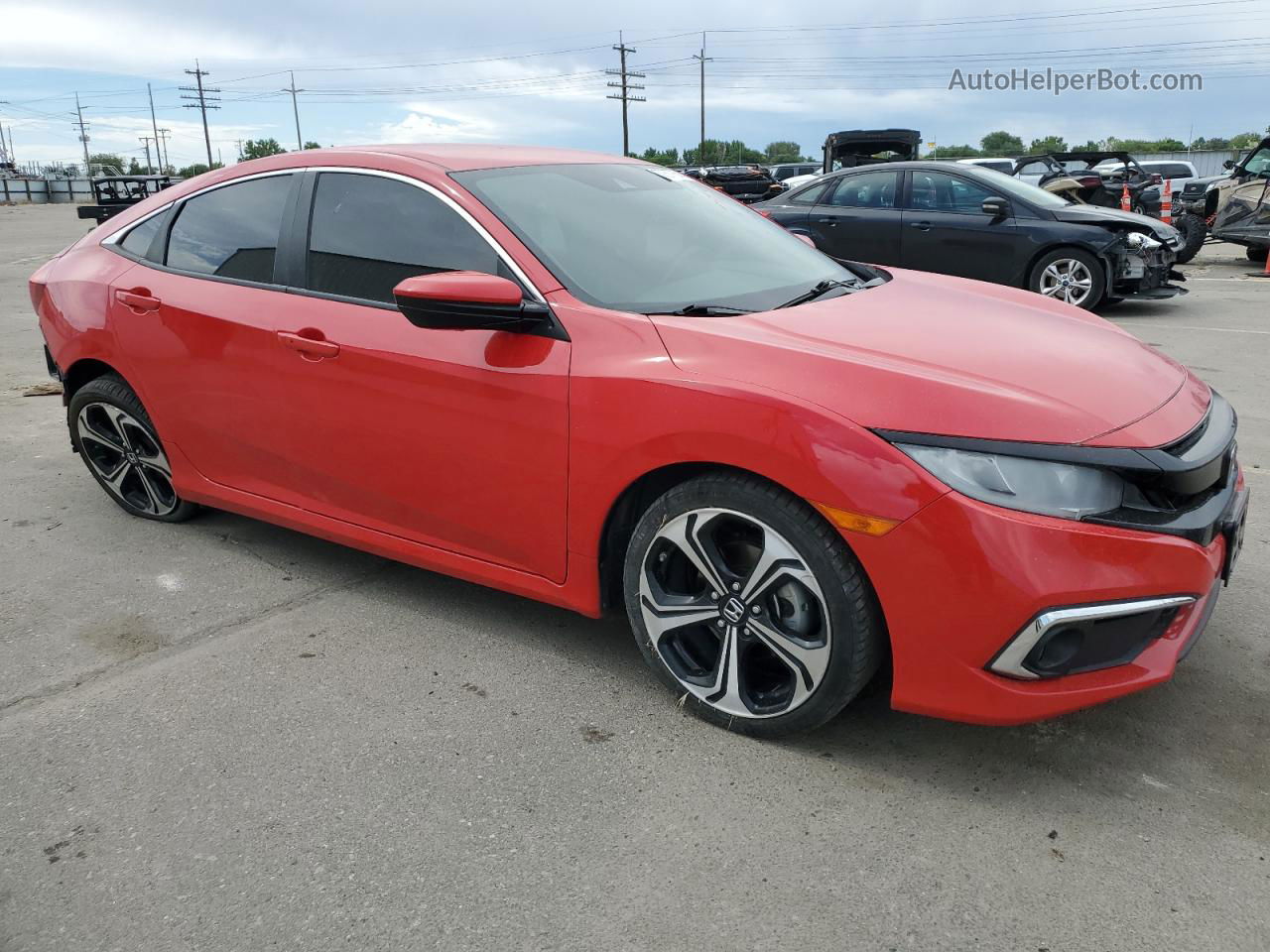 2019 Honda Civic Sport Red vin: 2HGFC2F88KH516634