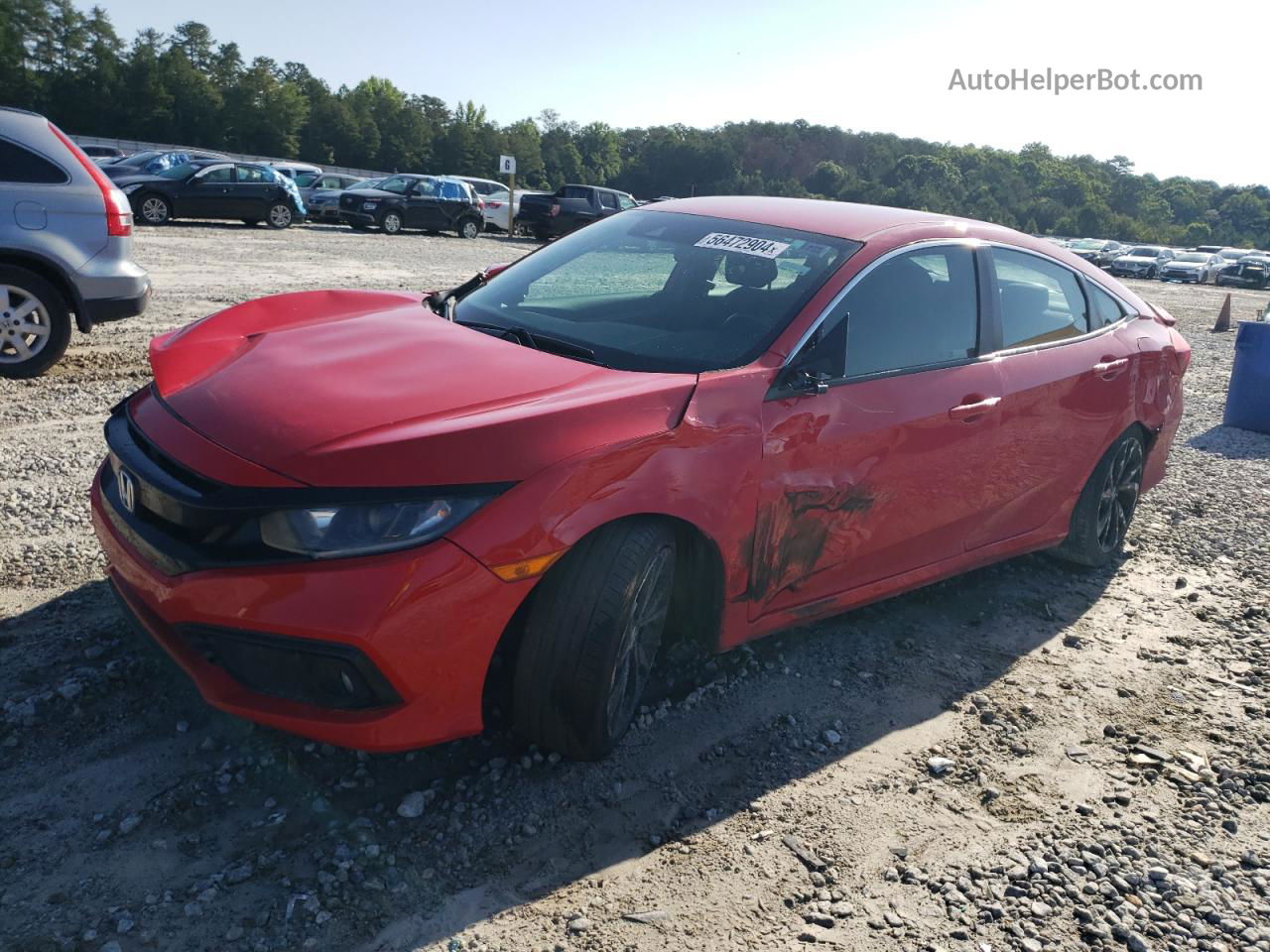 2019 Honda Civic Sport Red vin: 2HGFC2F88KH524409