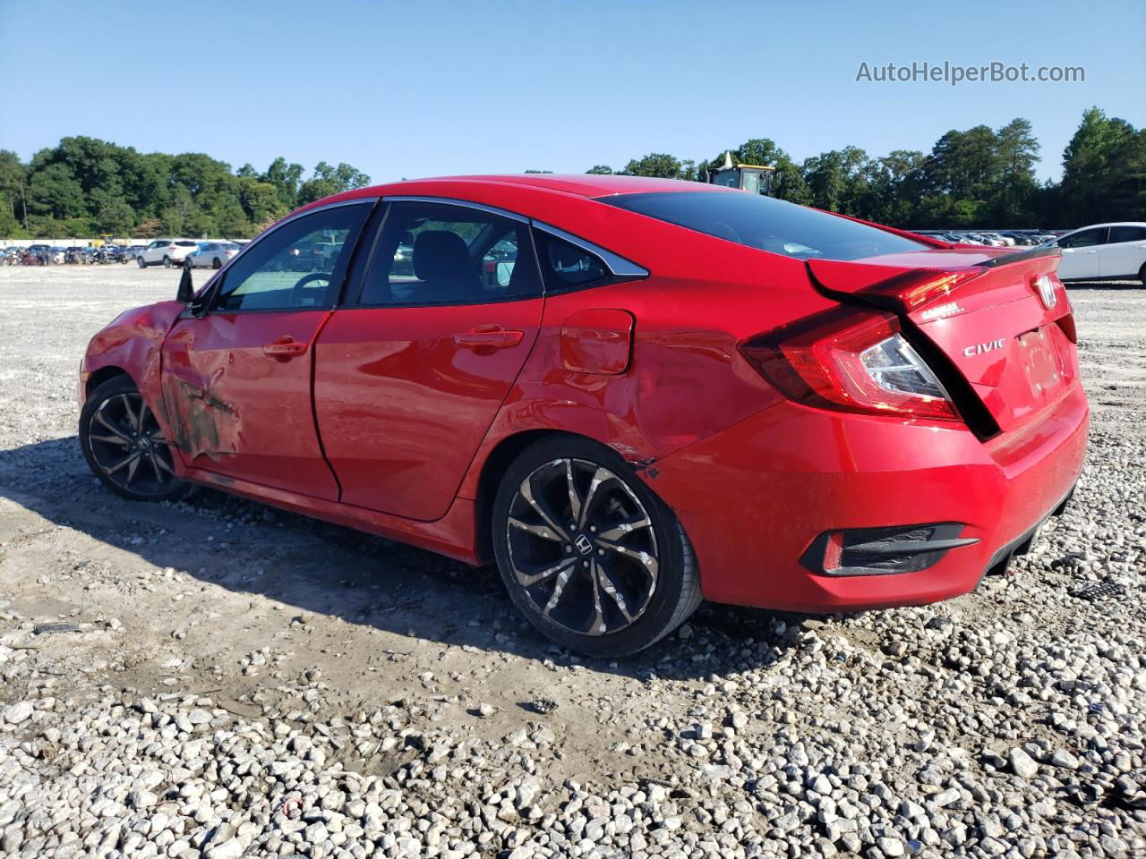 2019 Honda Civic Sport Red vin: 2HGFC2F88KH524409