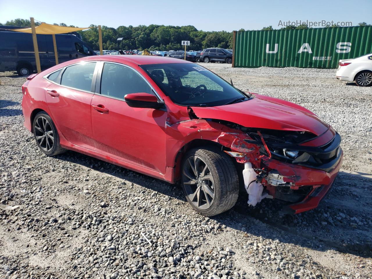 2019 Honda Civic Sport Red vin: 2HGFC2F88KH524409