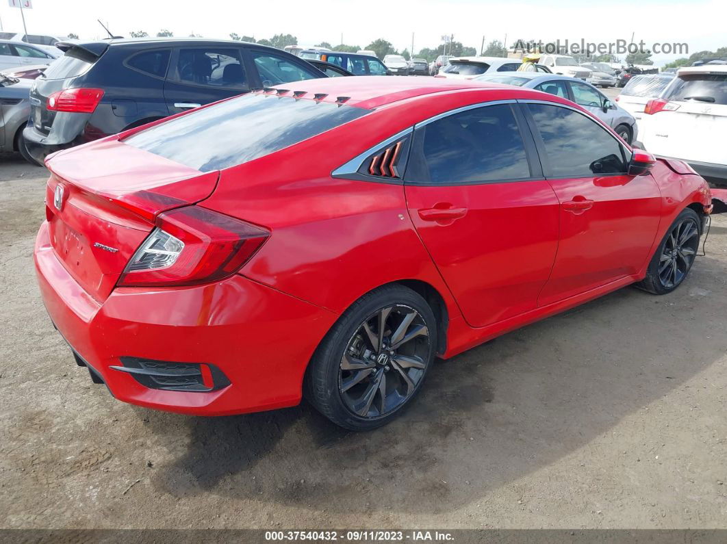 2019 Honda Civic Sedan Sport Red vin: 2HGFC2F88KH536317