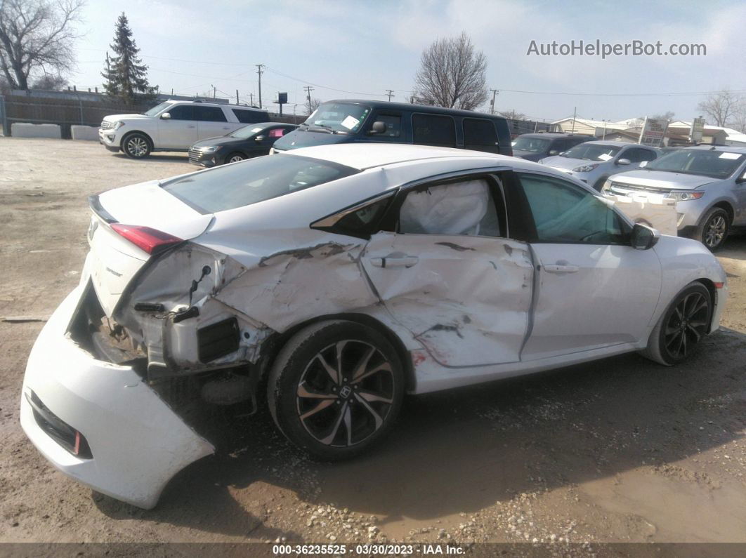 2019 Honda Civic Sedan Sport White vin: 2HGFC2F88KH538195