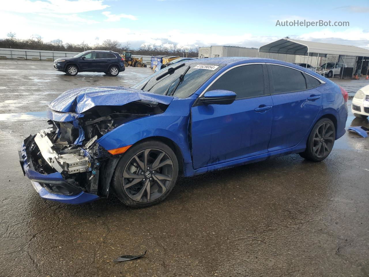 2019 Honda Civic Sport Синий vin: 2HGFC2F88KH566448