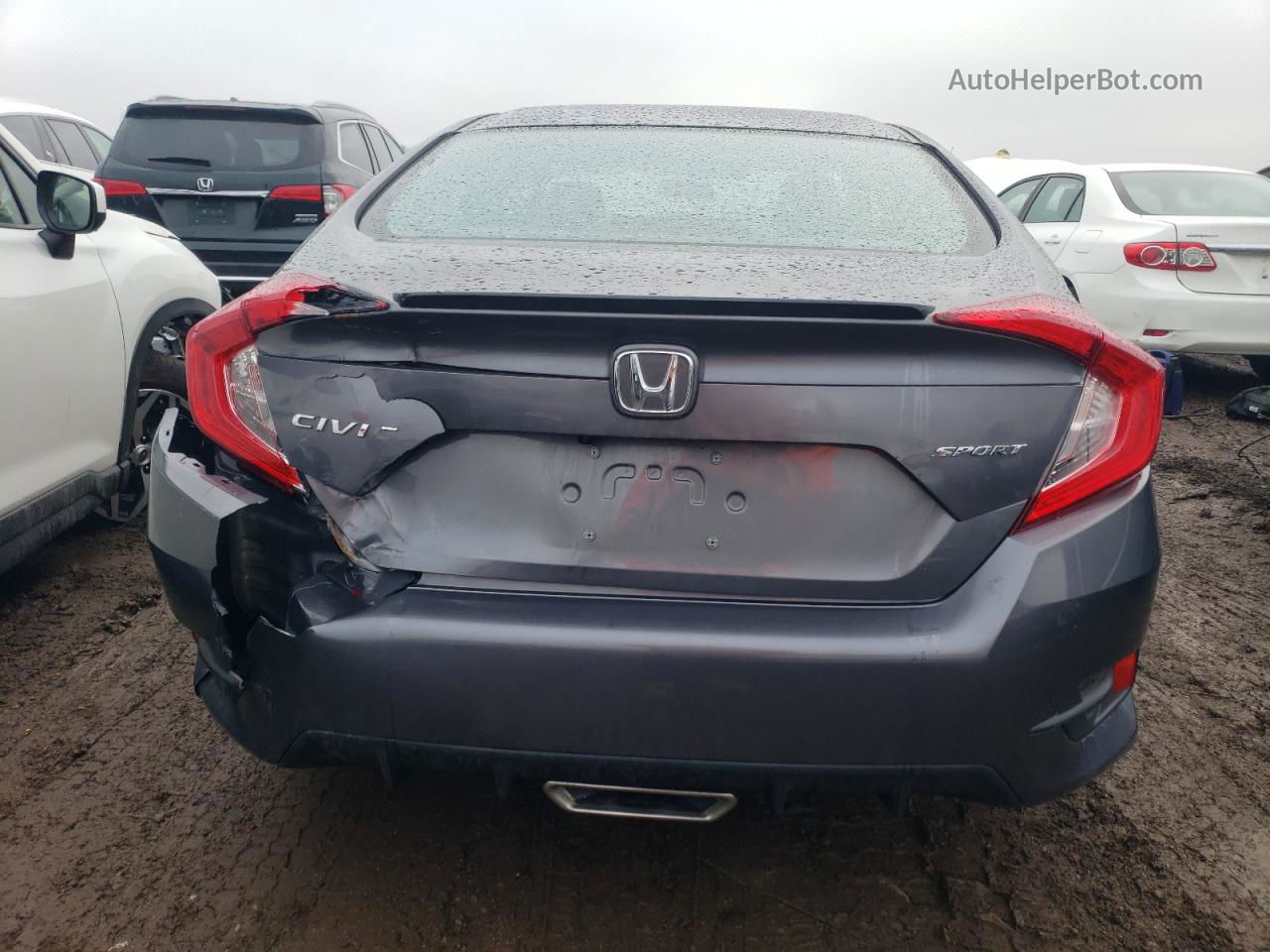 2019 Honda Civic Sport Gray vin: 2HGFC2F89KH513967