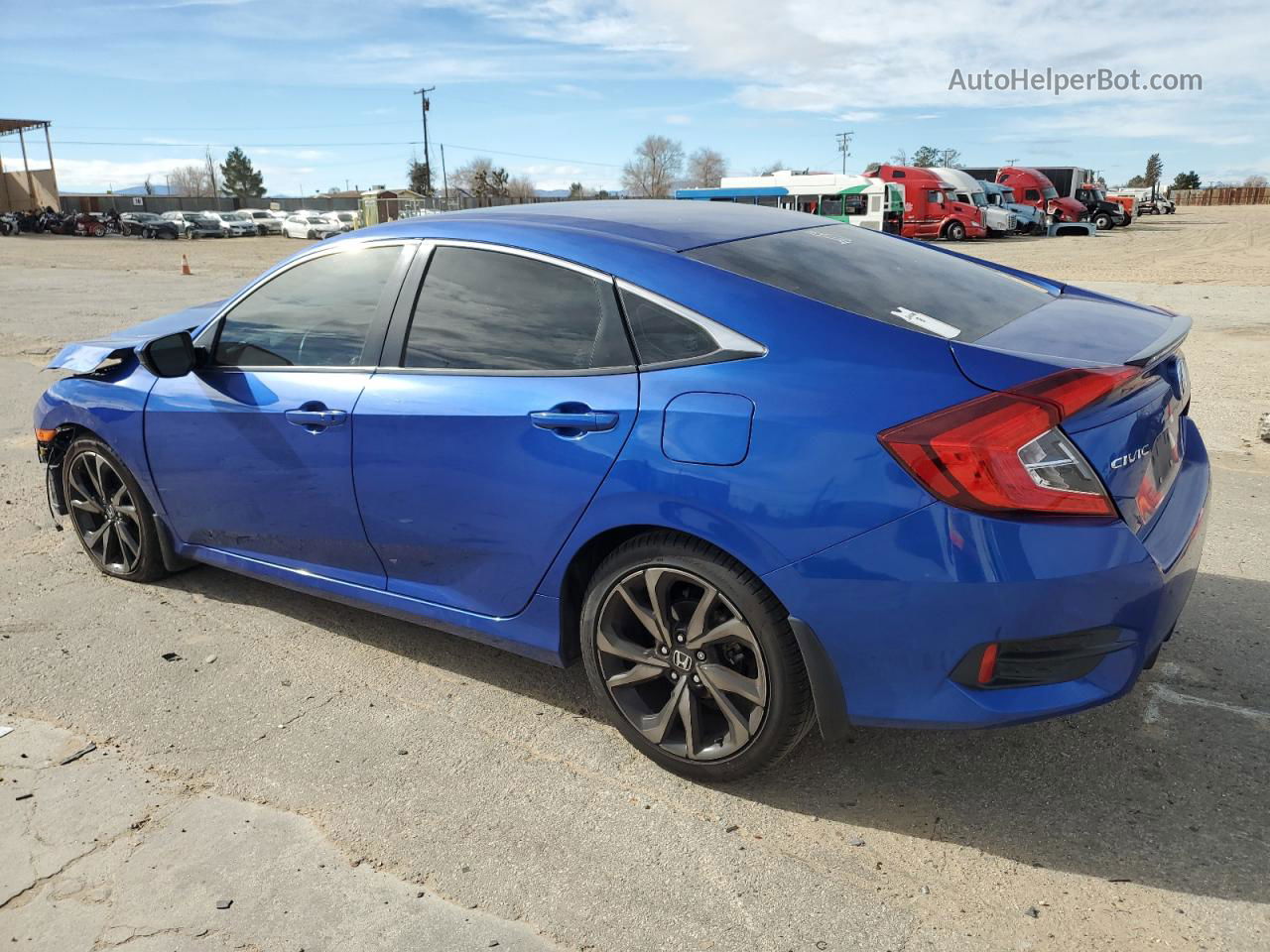 2019 Honda Civic Sport Синий vin: 2HGFC2F89KH521521