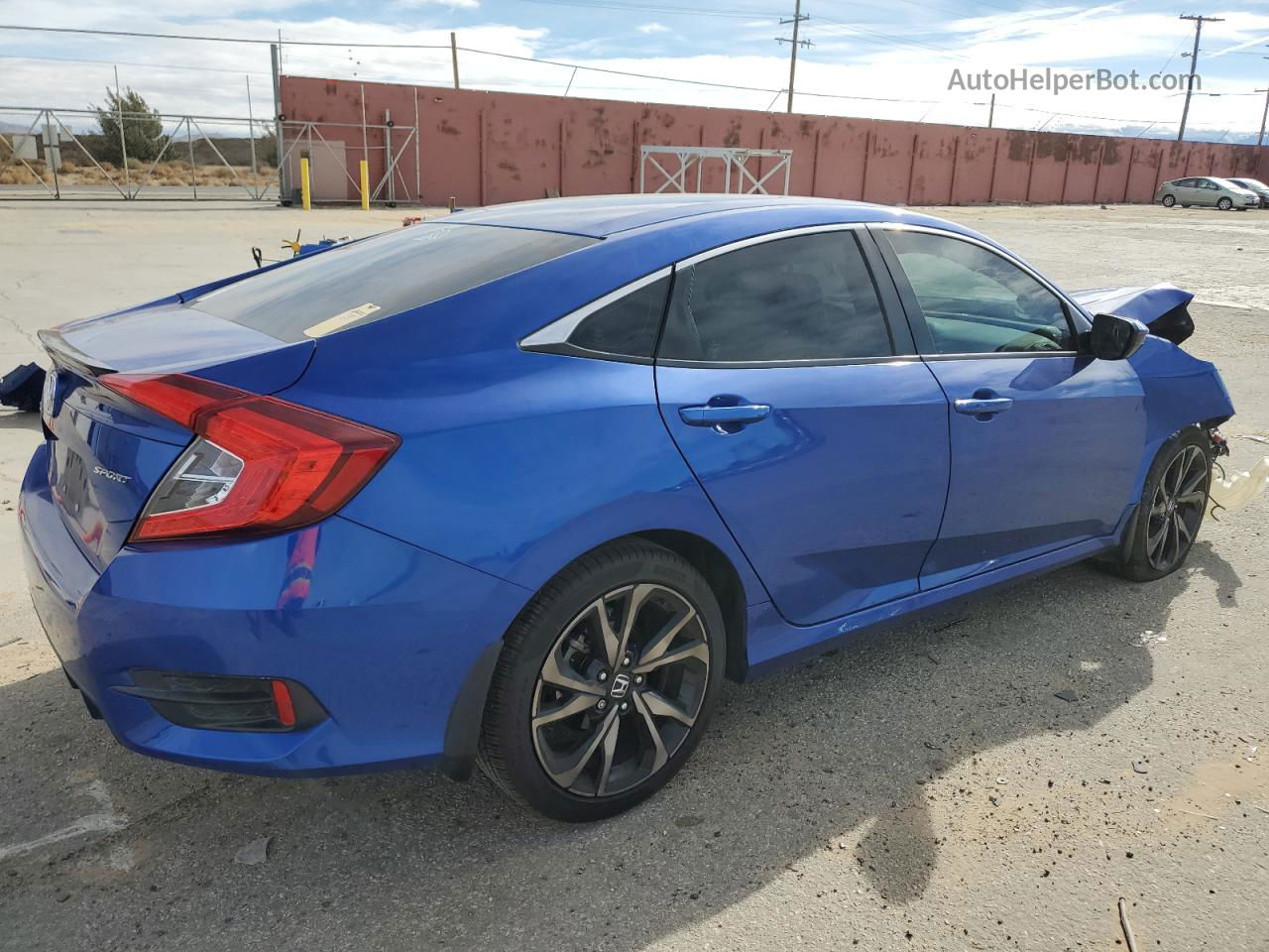 2019 Honda Civic Sport Синий vin: 2HGFC2F89KH521521