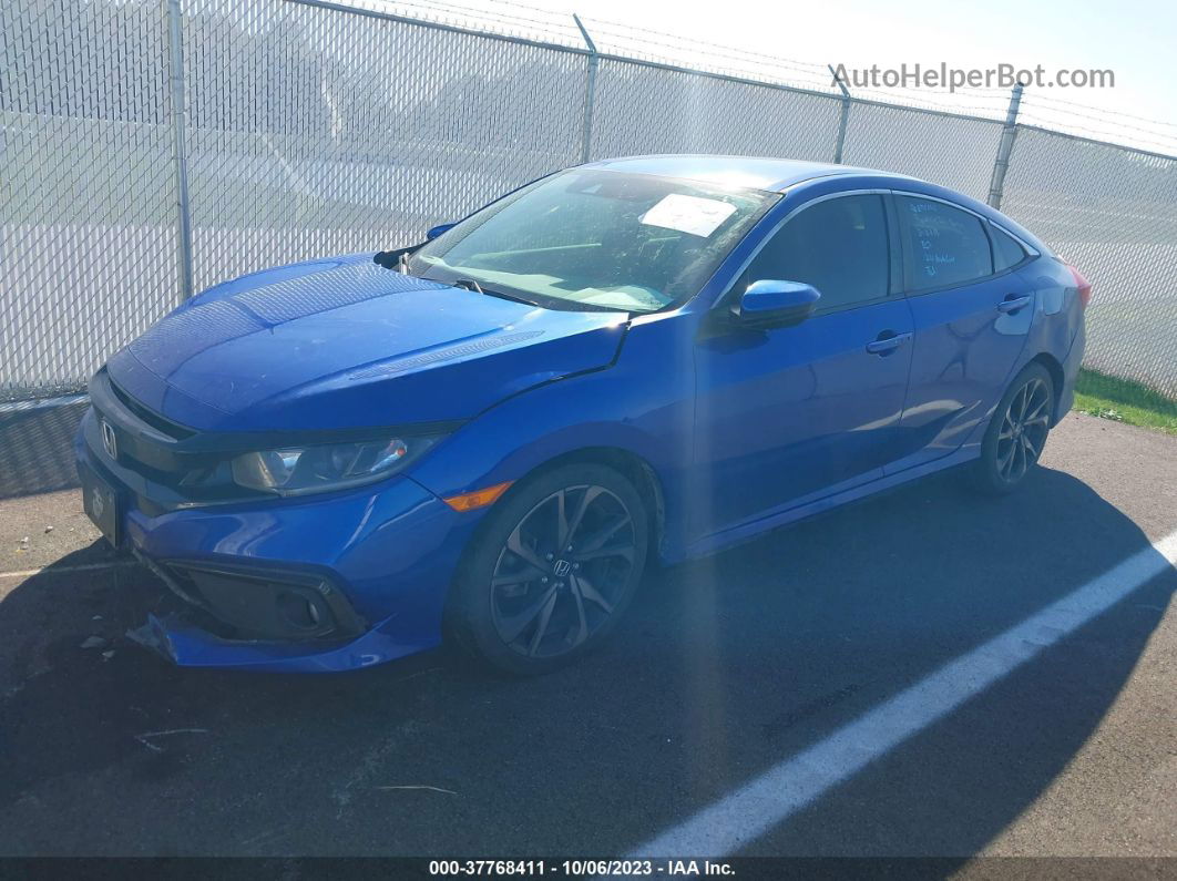 2020 Honda Civic Sport  Blue vin: 2HGFC2F89LH534738