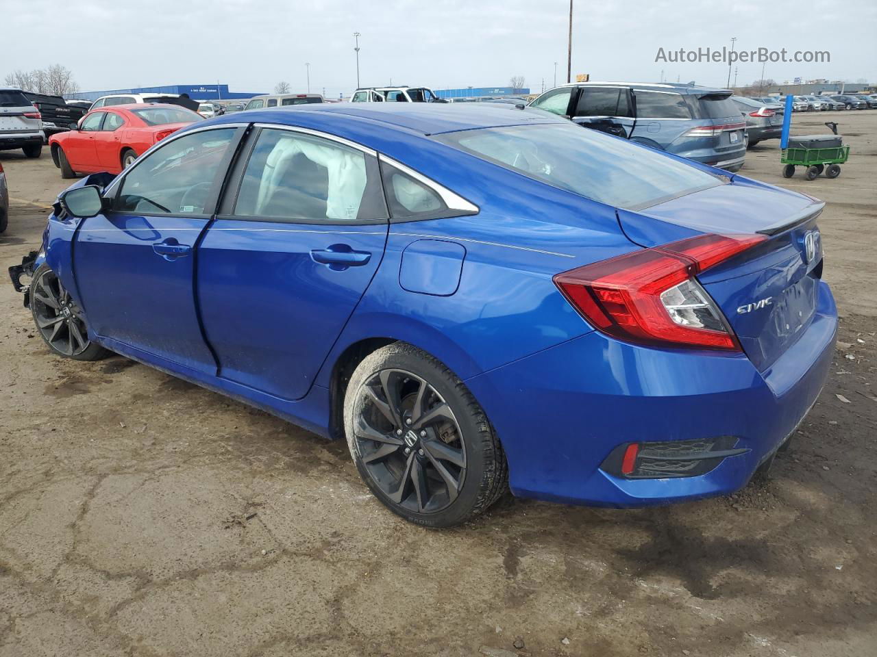 2020 Honda Civic Sport Синий vin: 2HGFC2F89LH543858