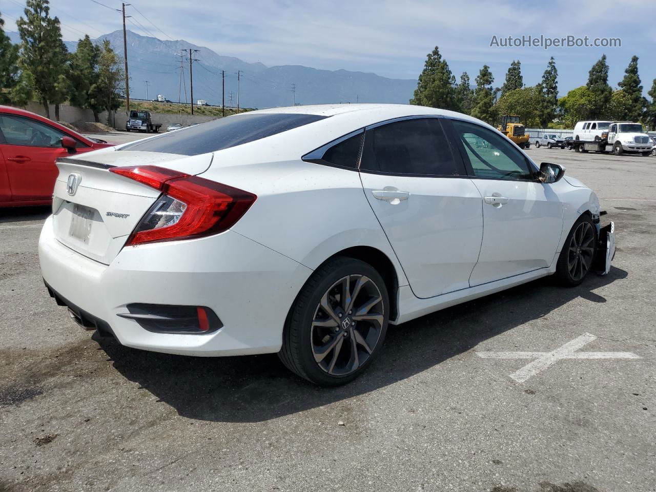 2020 Honda Civic Sport White vin: 2HGFC2F89LH577086