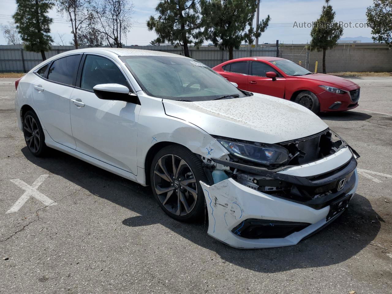 2020 Honda Civic Sport White vin: 2HGFC2F89LH577086