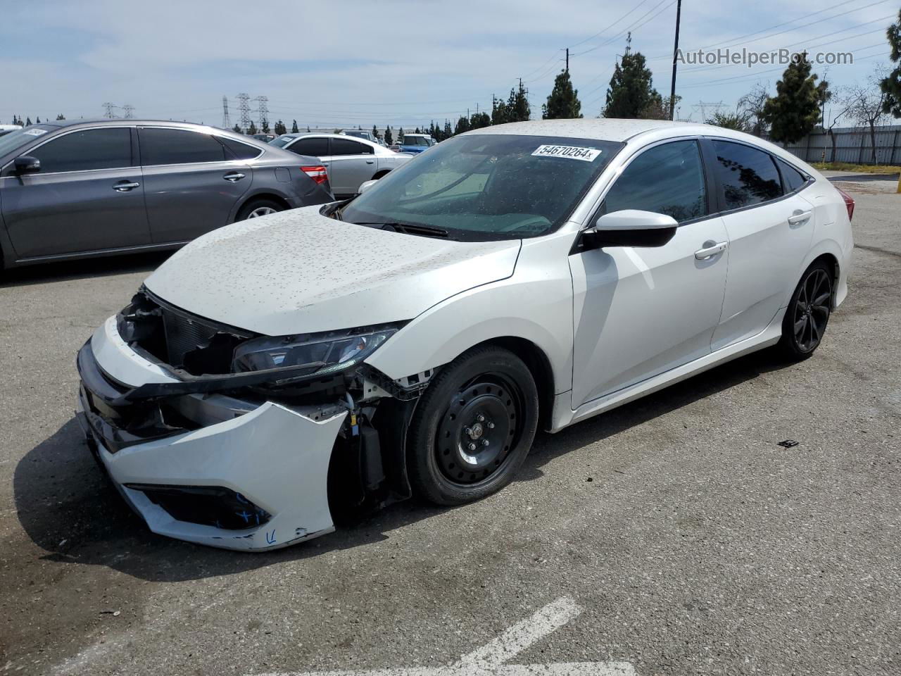 2020 Honda Civic Sport White vin: 2HGFC2F89LH577086