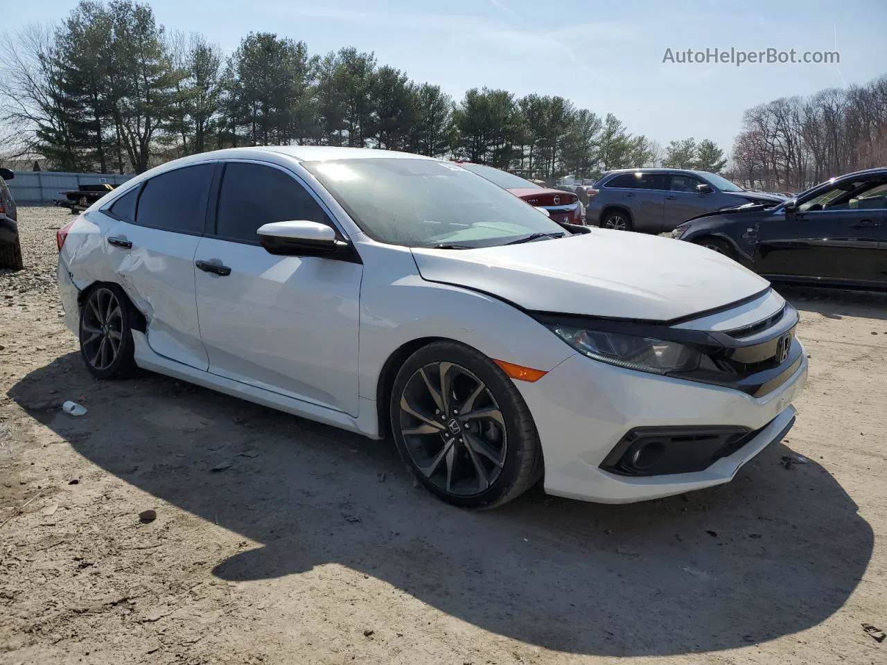 2020 Honda Civic Sport White vin: 2HGFC2F89LH586774