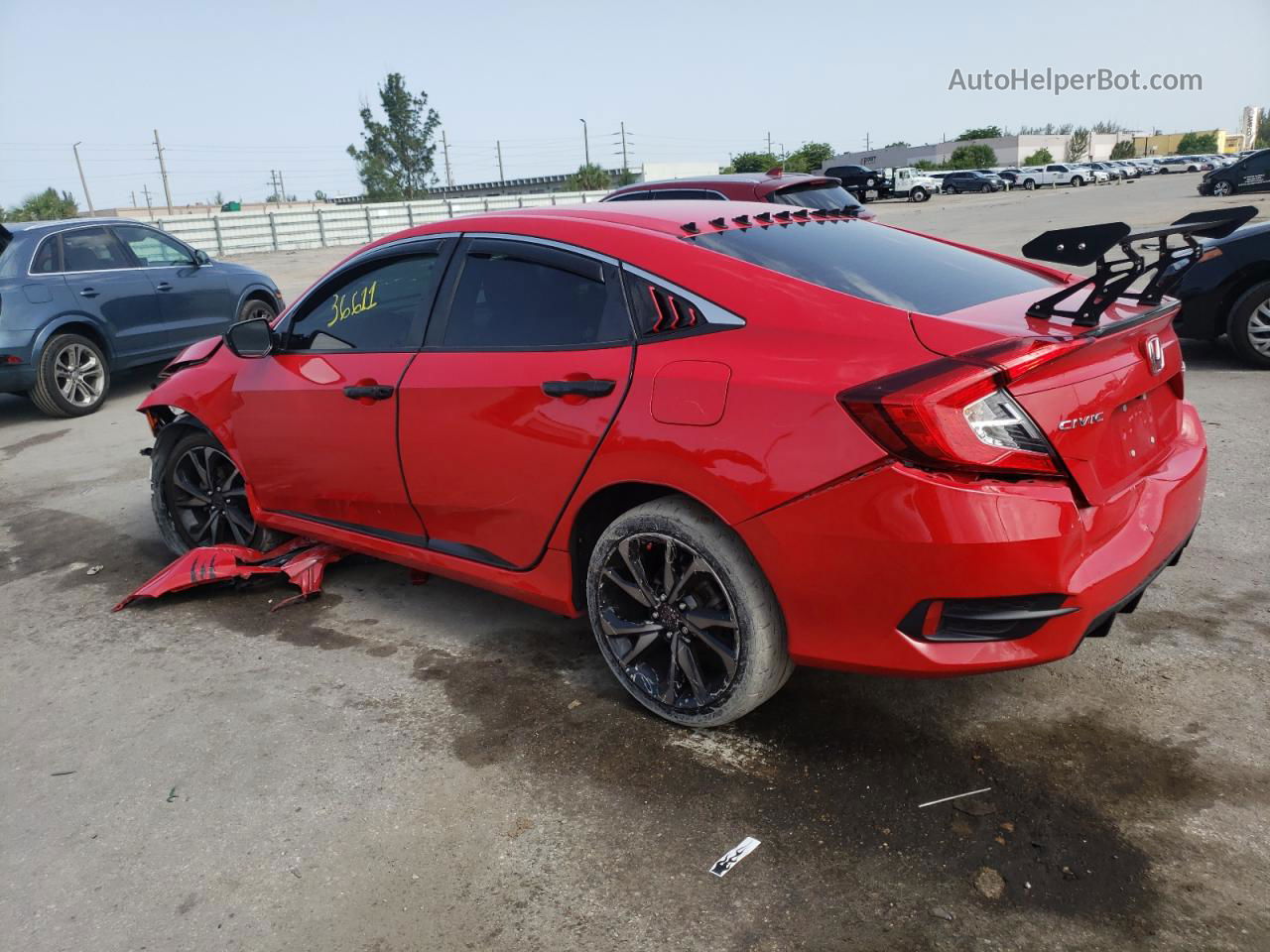 2020 Honda Civic Sport Red vin: 2HGFC2F89LH598875