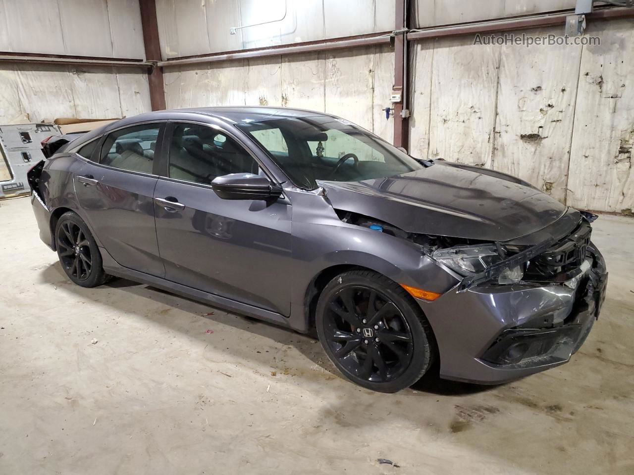 2019 Honda Civic Sport Gray vin: 2HGFC2F8XKH503058