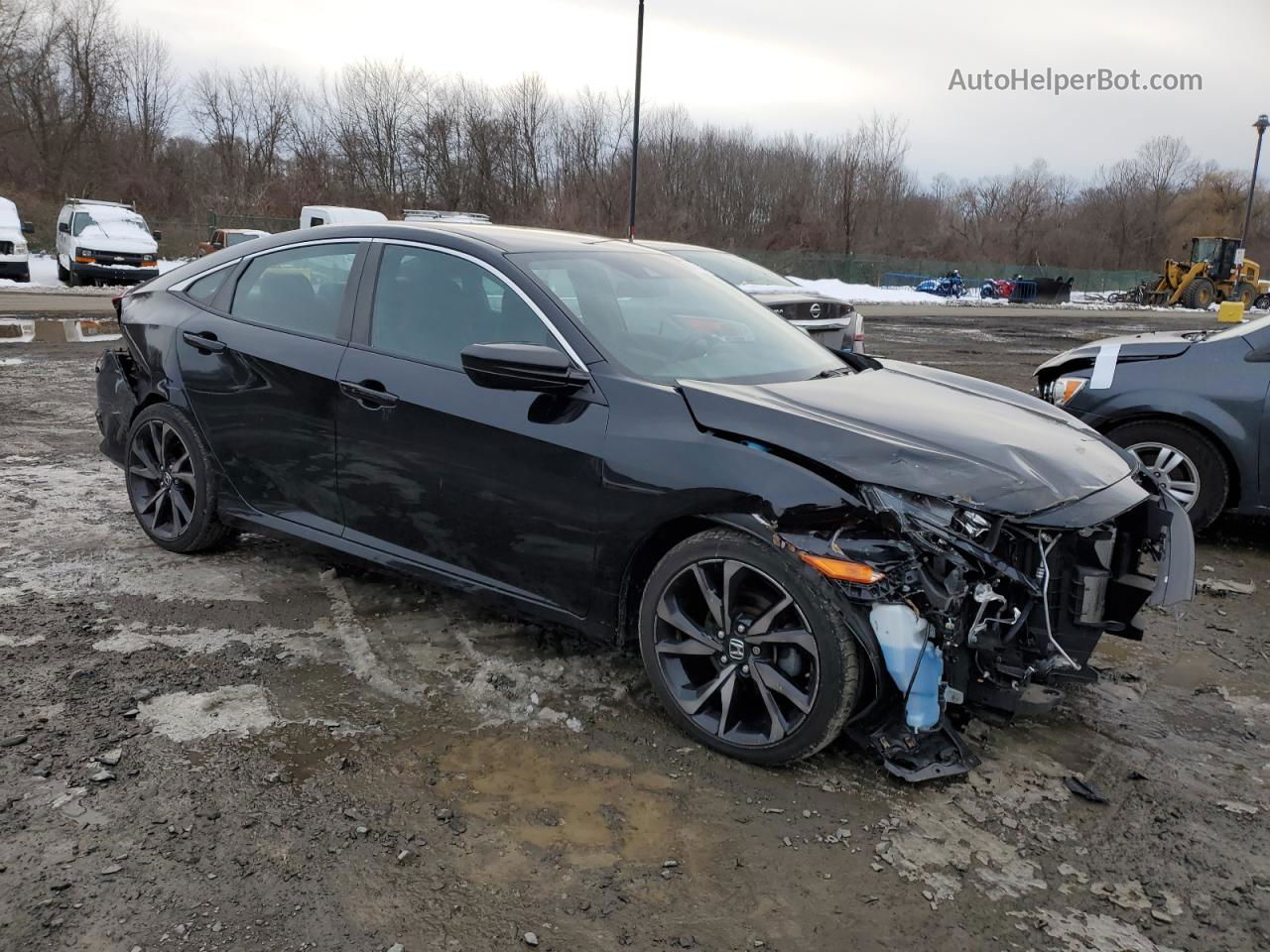 2019 Honda Civic Sport Black vin: 2HGFC2F8XKH529143