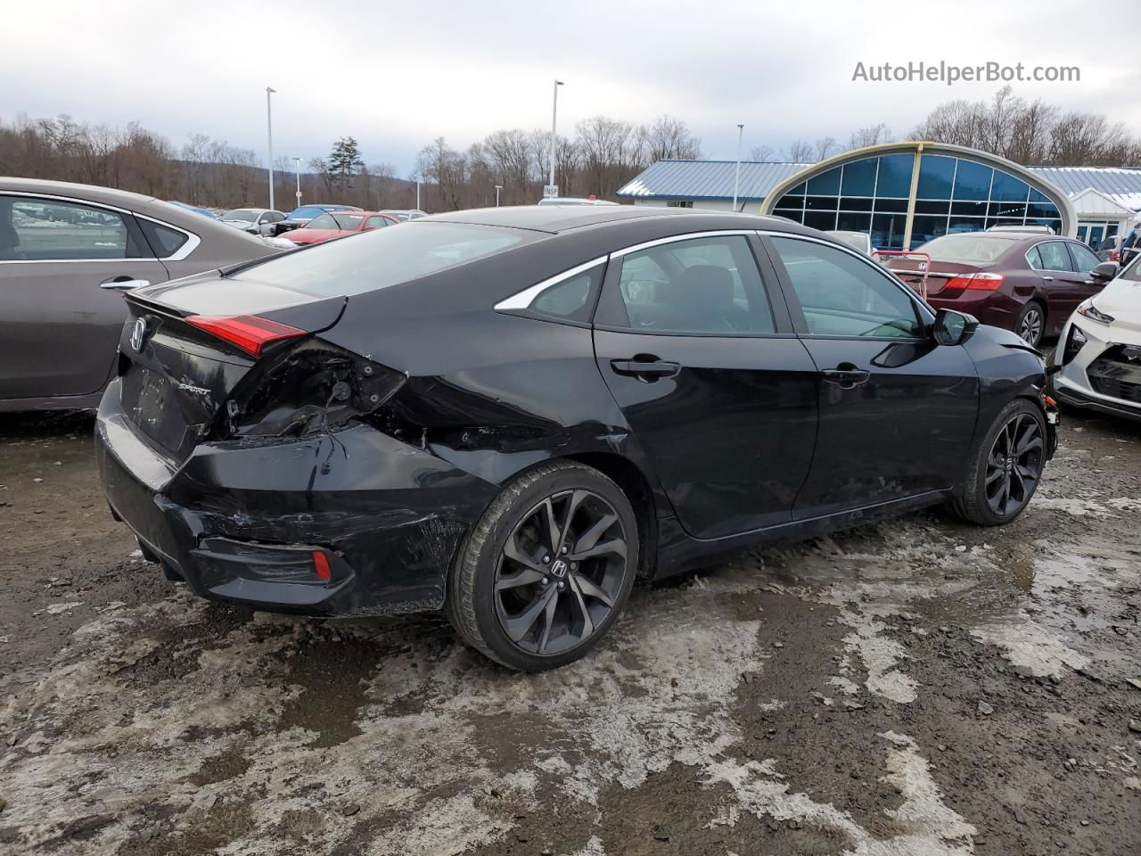 2019 Honda Civic Sport Black vin: 2HGFC2F8XKH529143