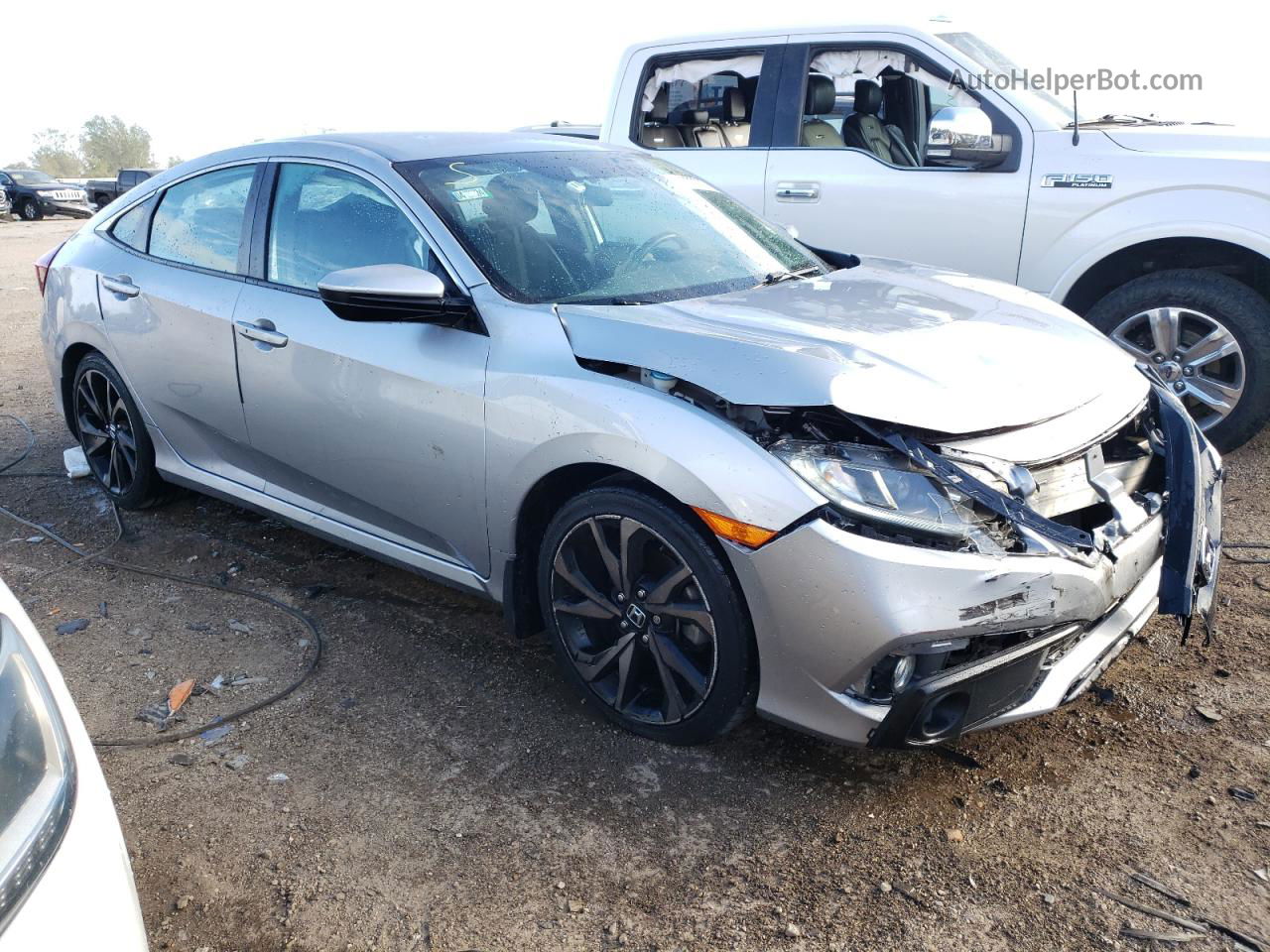 2019 Honda Civic Sport Silver vin: 2HGFC2F8XKH532379