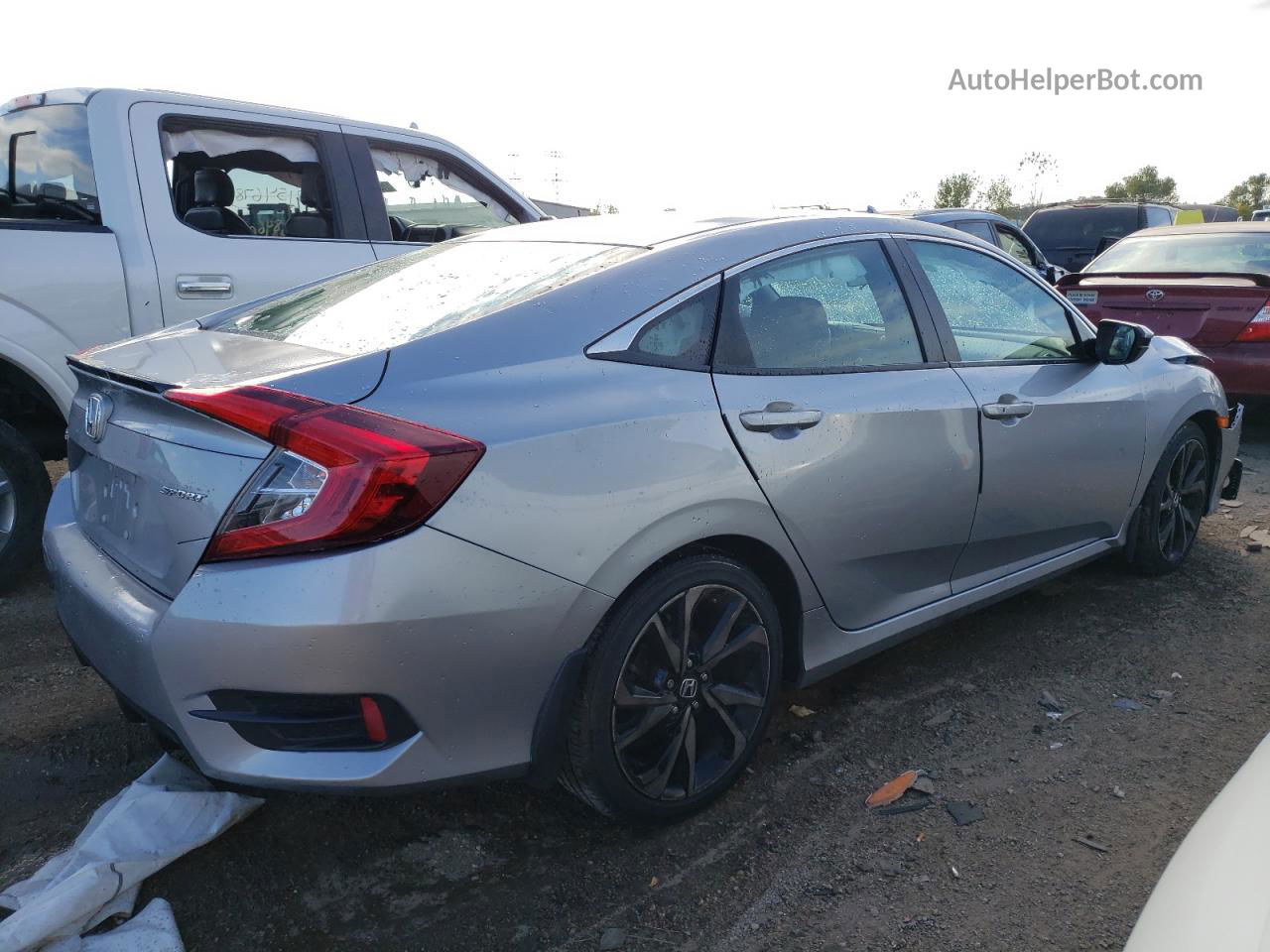 2019 Honda Civic Sport Silver vin: 2HGFC2F8XKH532379