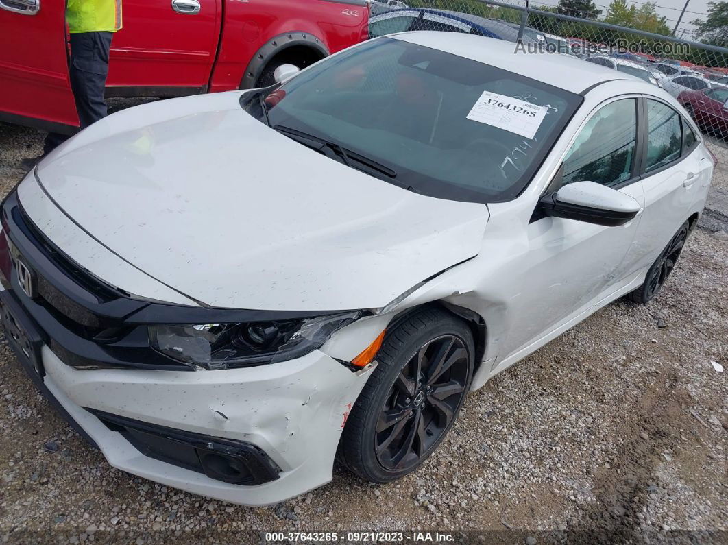 2019 Honda Civic Sport White vin: 2HGFC2F8XKH557945