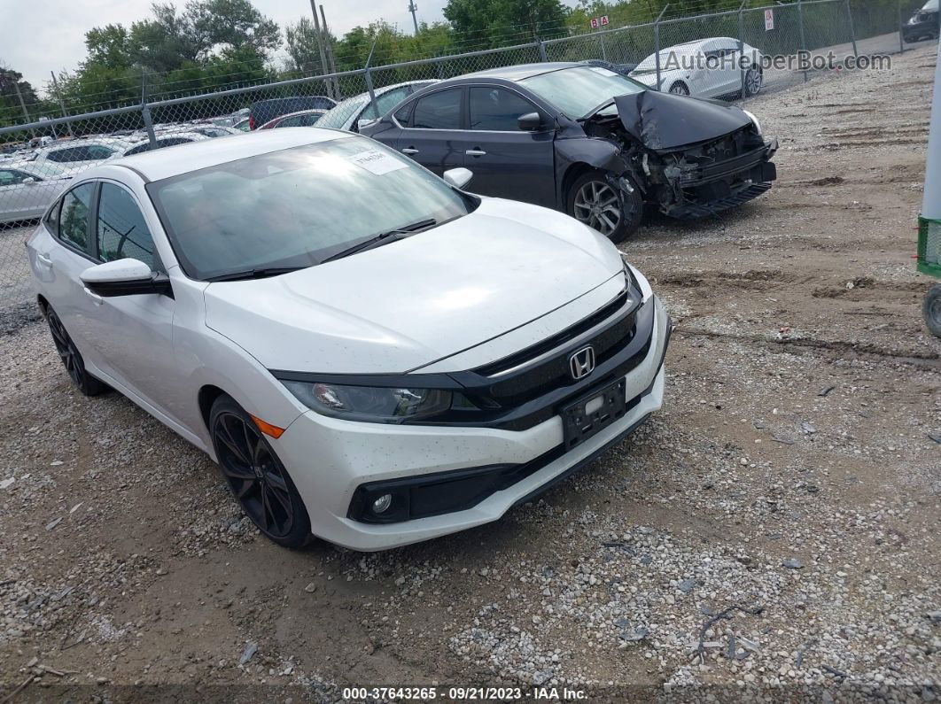 2019 Honda Civic Sport White vin: 2HGFC2F8XKH557945