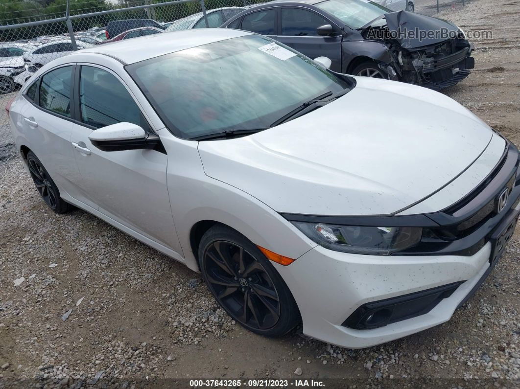 2019 Honda Civic Sport White vin: 2HGFC2F8XKH557945