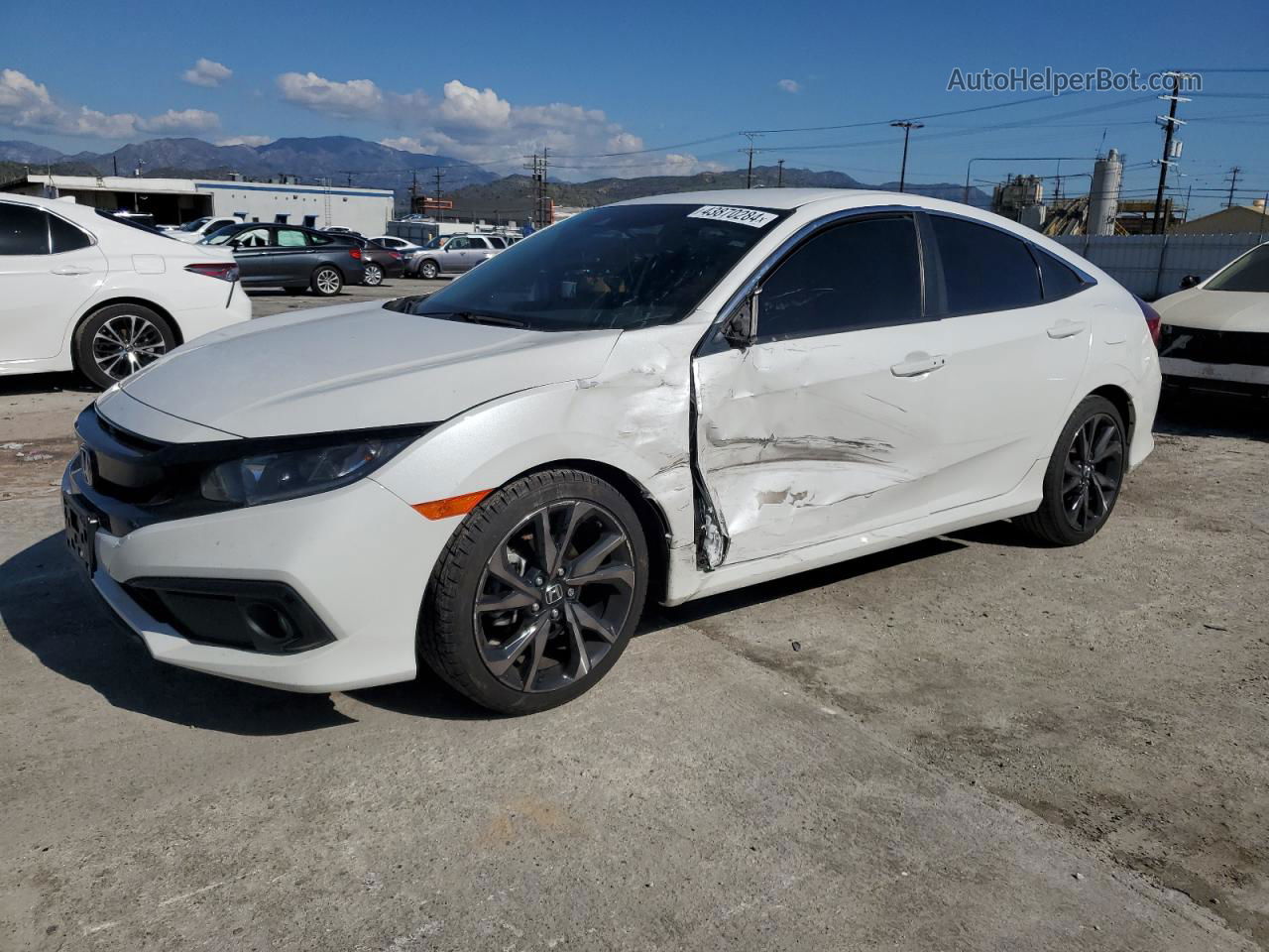 2019 Honda Civic Sport White vin: 2HGFC2F8XKH583994