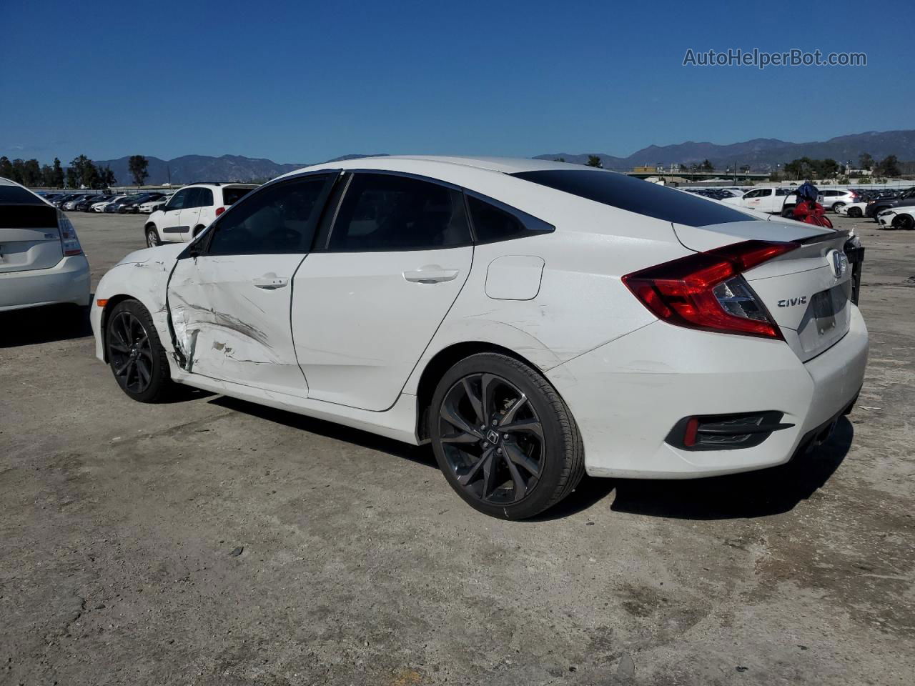 2019 Honda Civic Sport White vin: 2HGFC2F8XKH583994