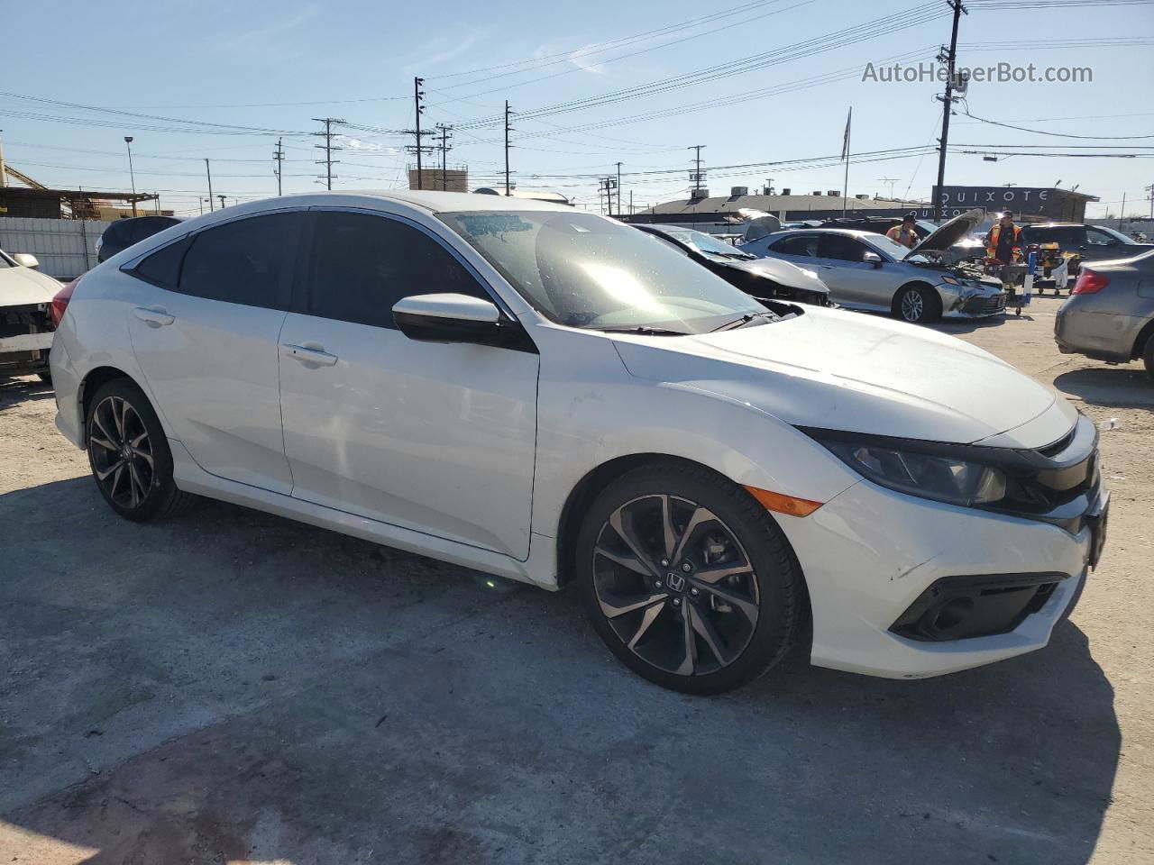 2019 Honda Civic Sport White vin: 2HGFC2F8XKH583994