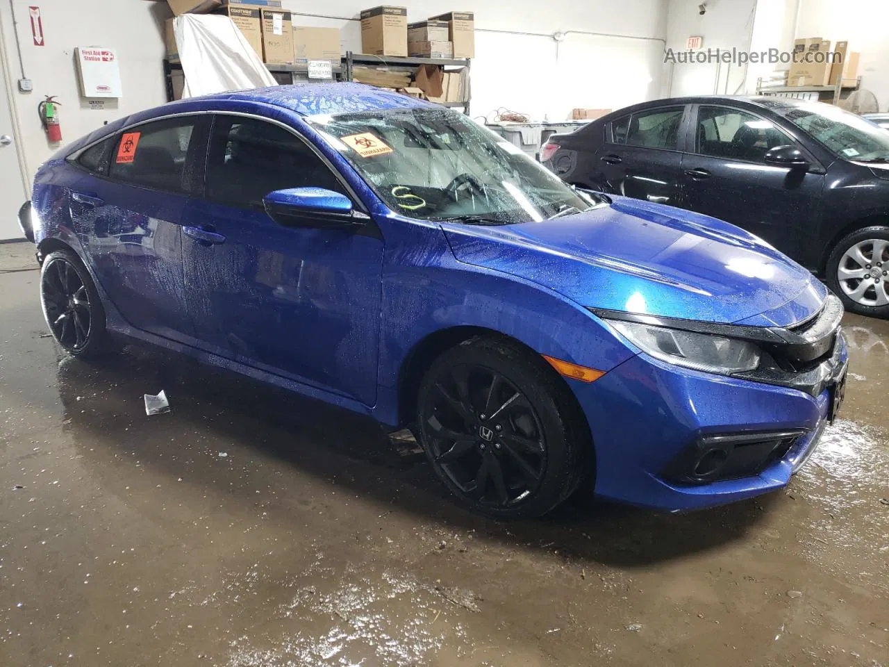 2019 Honda Civic Sport Blue vin: 2HGFC2F8XKH586569