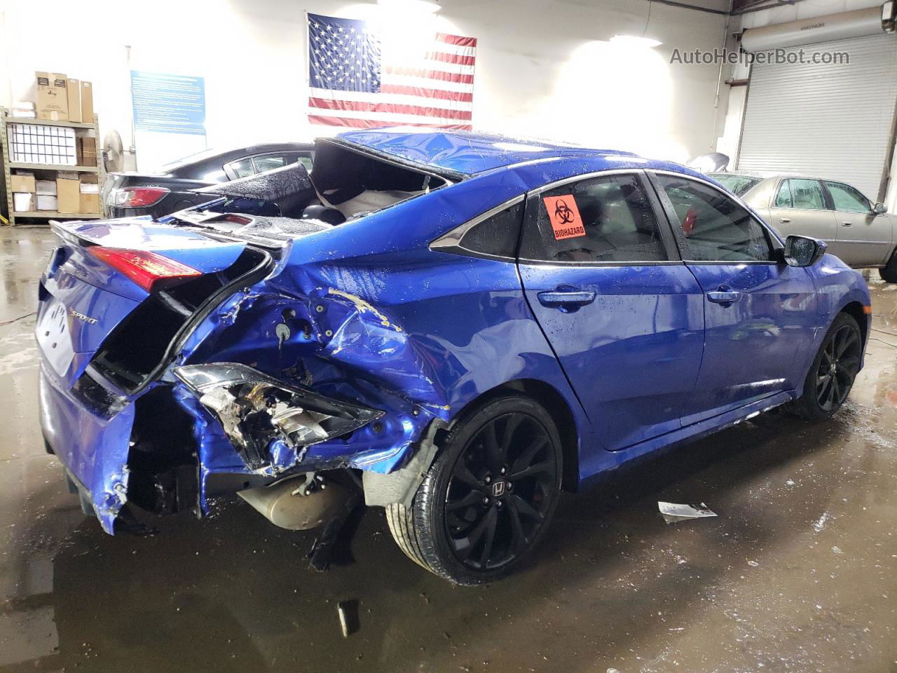 2019 Honda Civic Sport Blue vin: 2HGFC2F8XKH586569