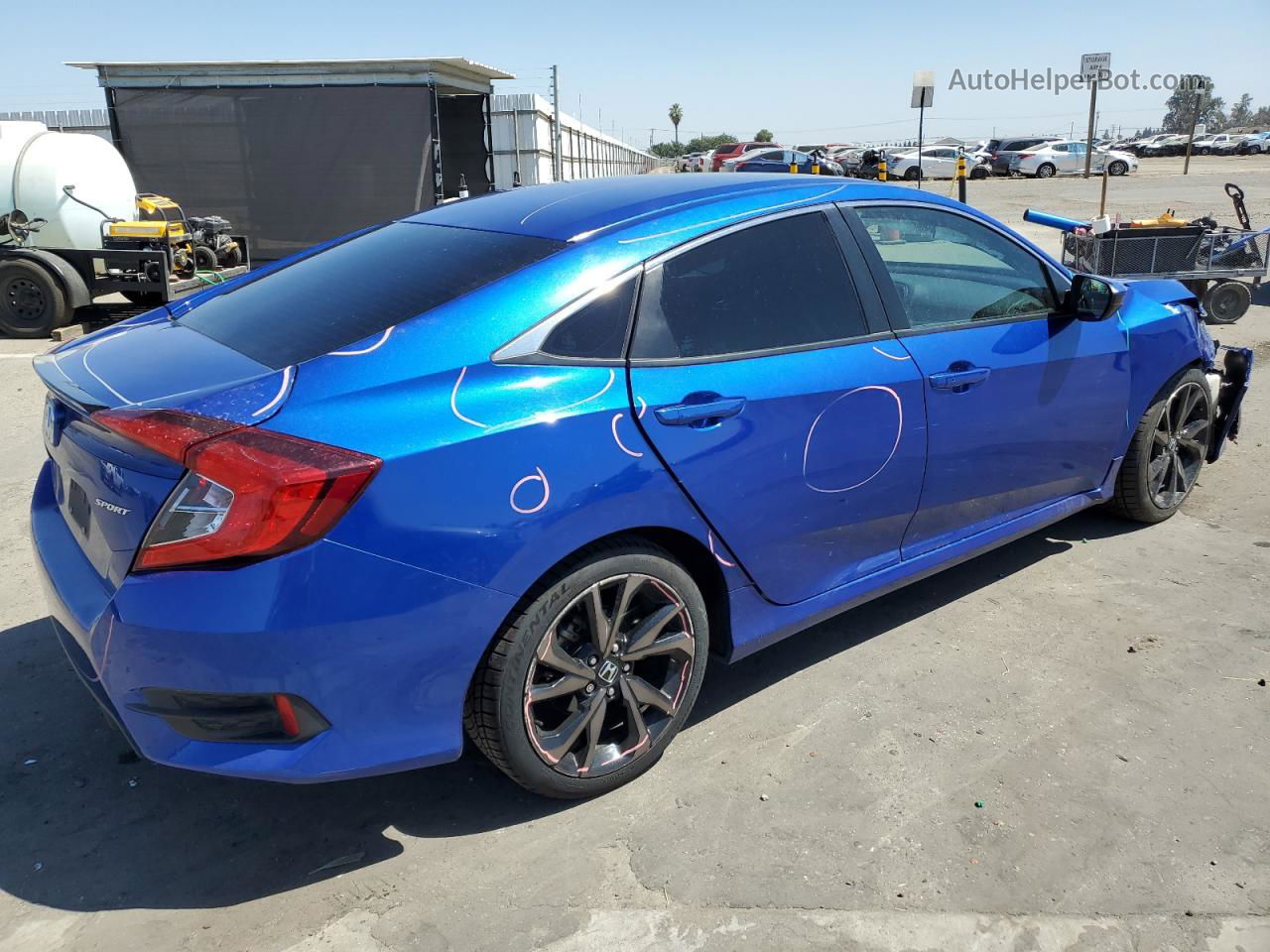 2020 Honda Civic Sport Синий vin: 2HGFC2F8XLH559101