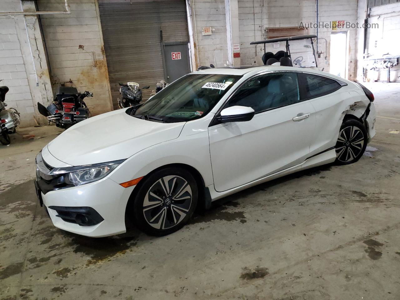 2017 Honda Civic Exl White vin: 2HGFC3B73HH356836