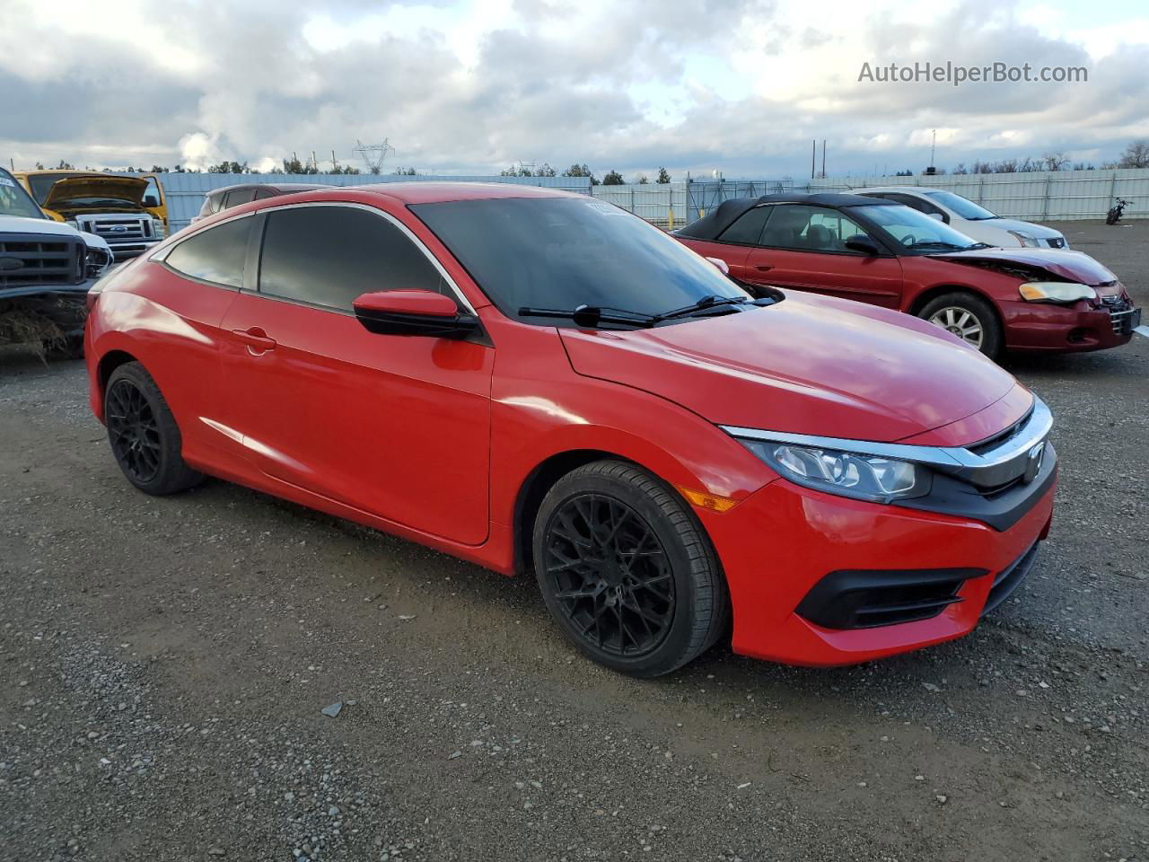 2017 Honda Civic Lx Red vin: 2HGFC4B56HH302452