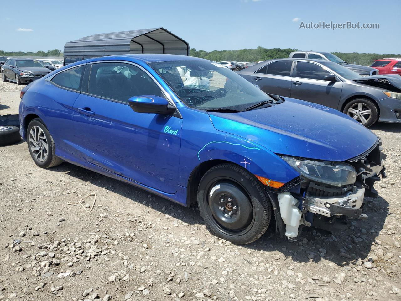 2019 Honda Civic Lx Blue vin: 2HGFC4B64KH302899