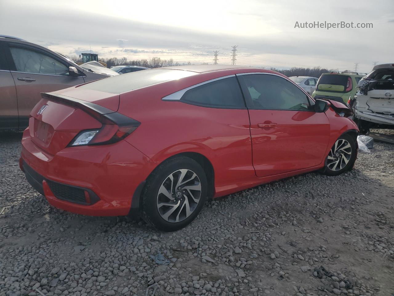 2020 Honda Civic Lx Red vin: 2HGFC4B65LH303044