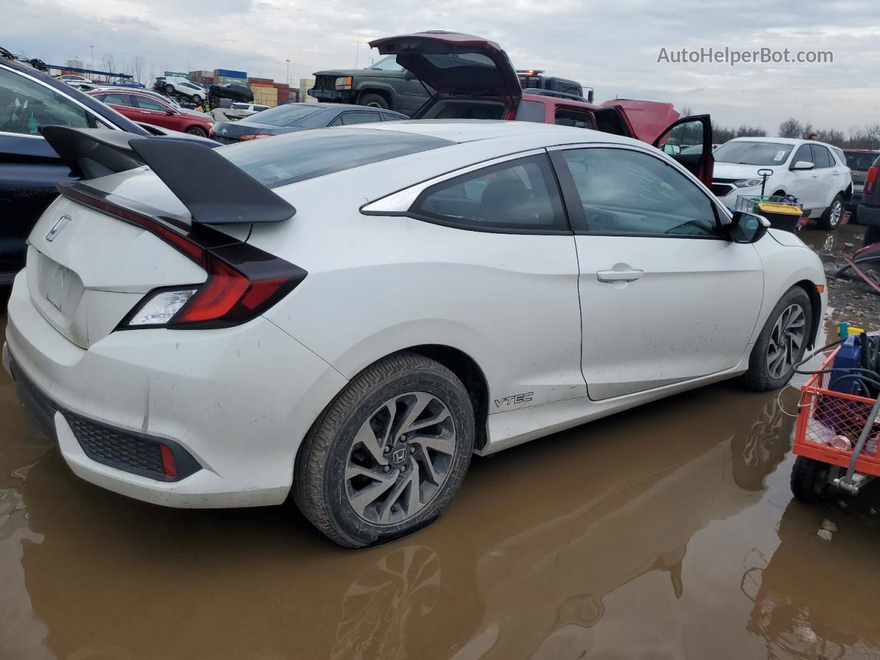 2019 Honda Civic Lx White vin: 2HGFC4B67KH309278